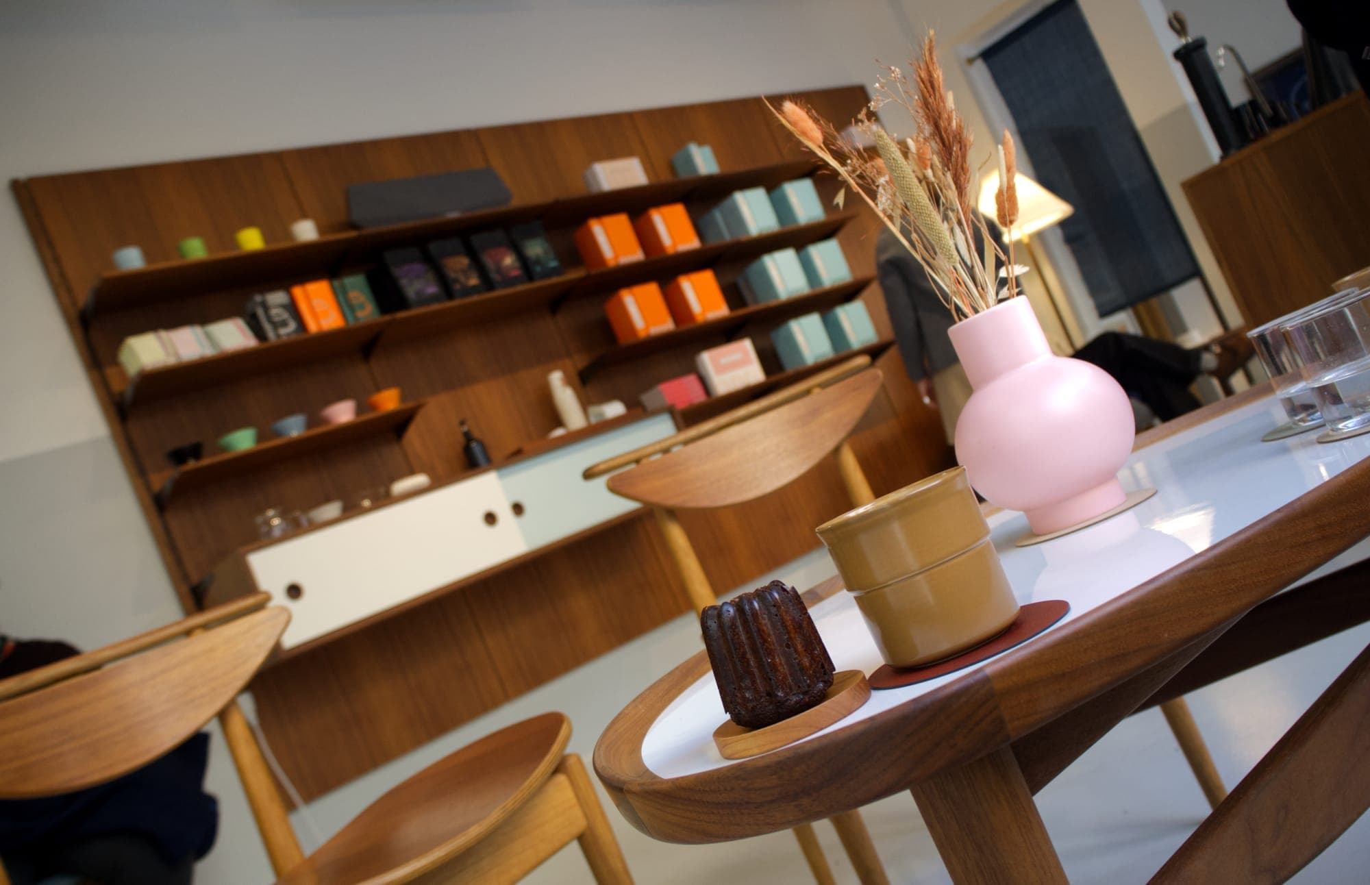 Coffee and a canele at April Coffee in Copenhagen