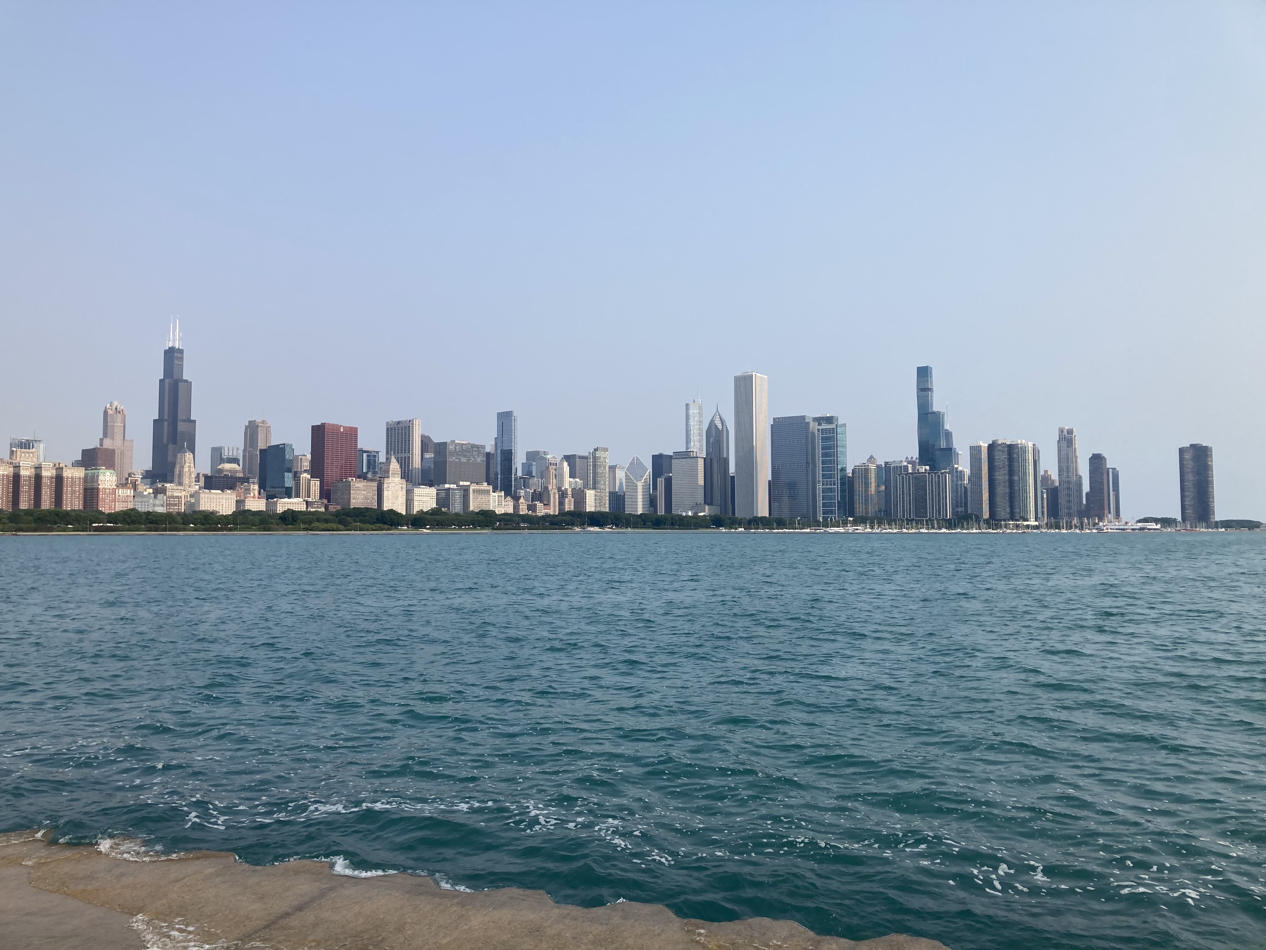 Chicago skyline from the lakefront near Adler Planetarium