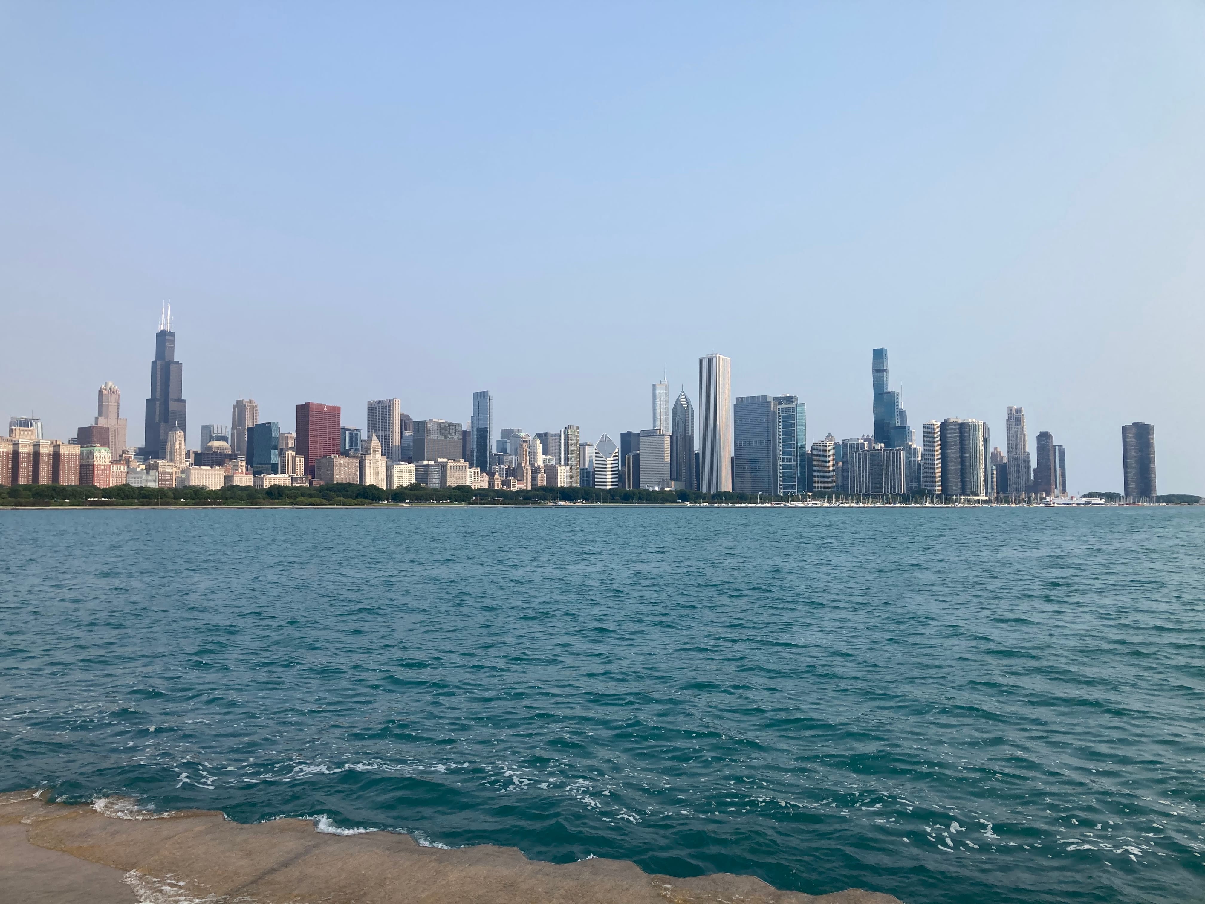 Chicago skyline from the lakefront near Adler Planetarium