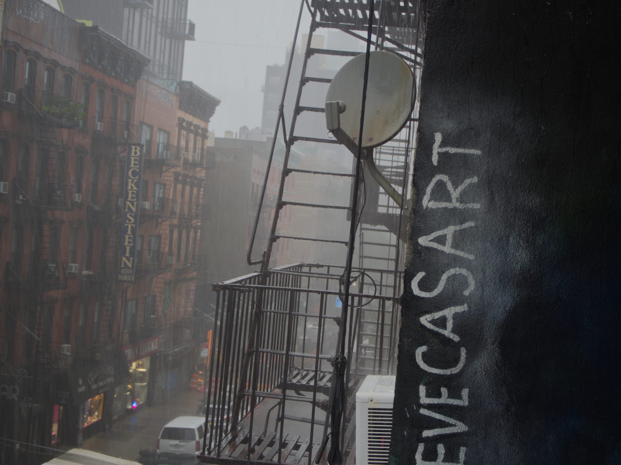 Rainy day on Orchard Street in Brooklyn