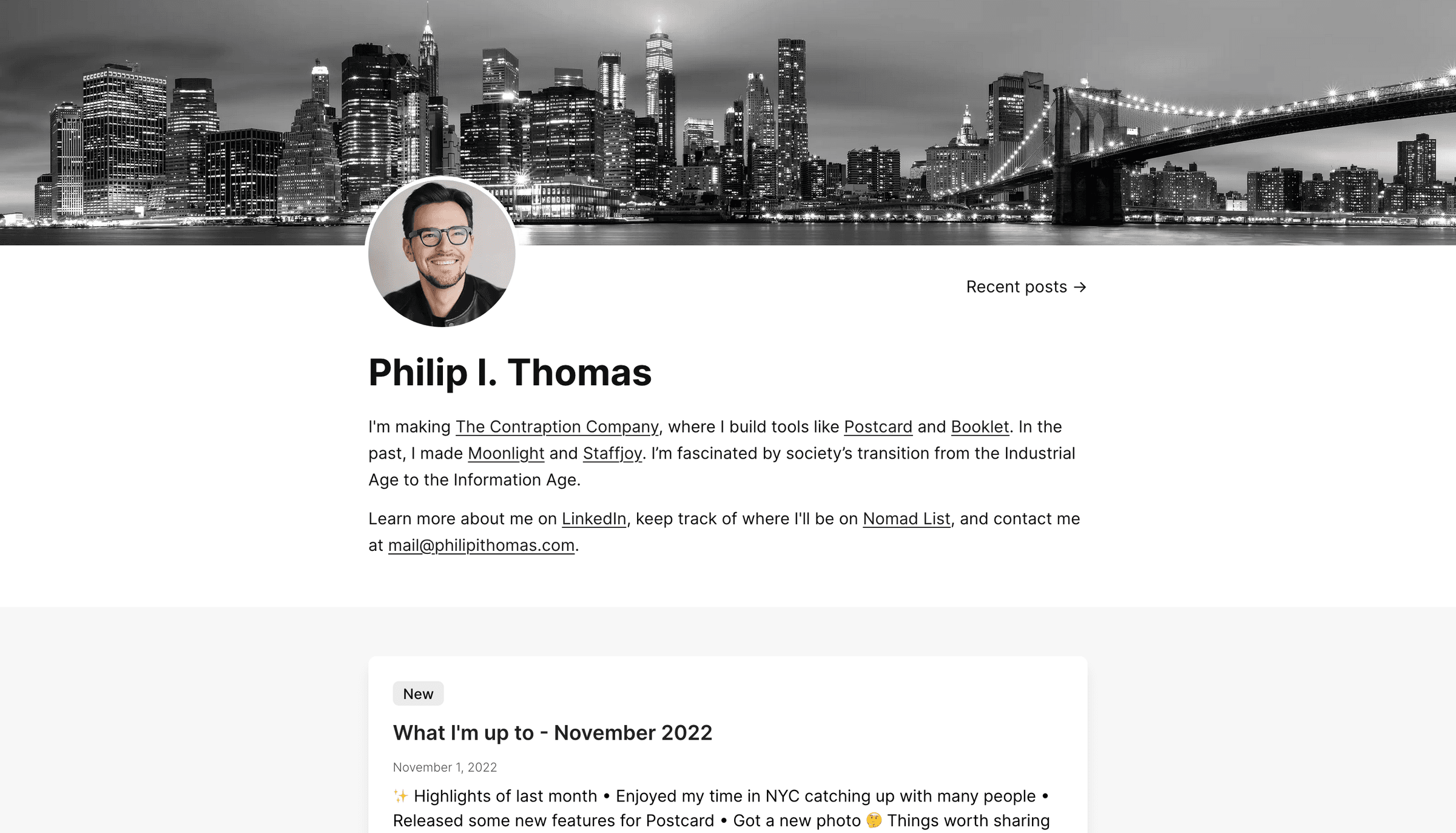 philipithomas.com on Postcard