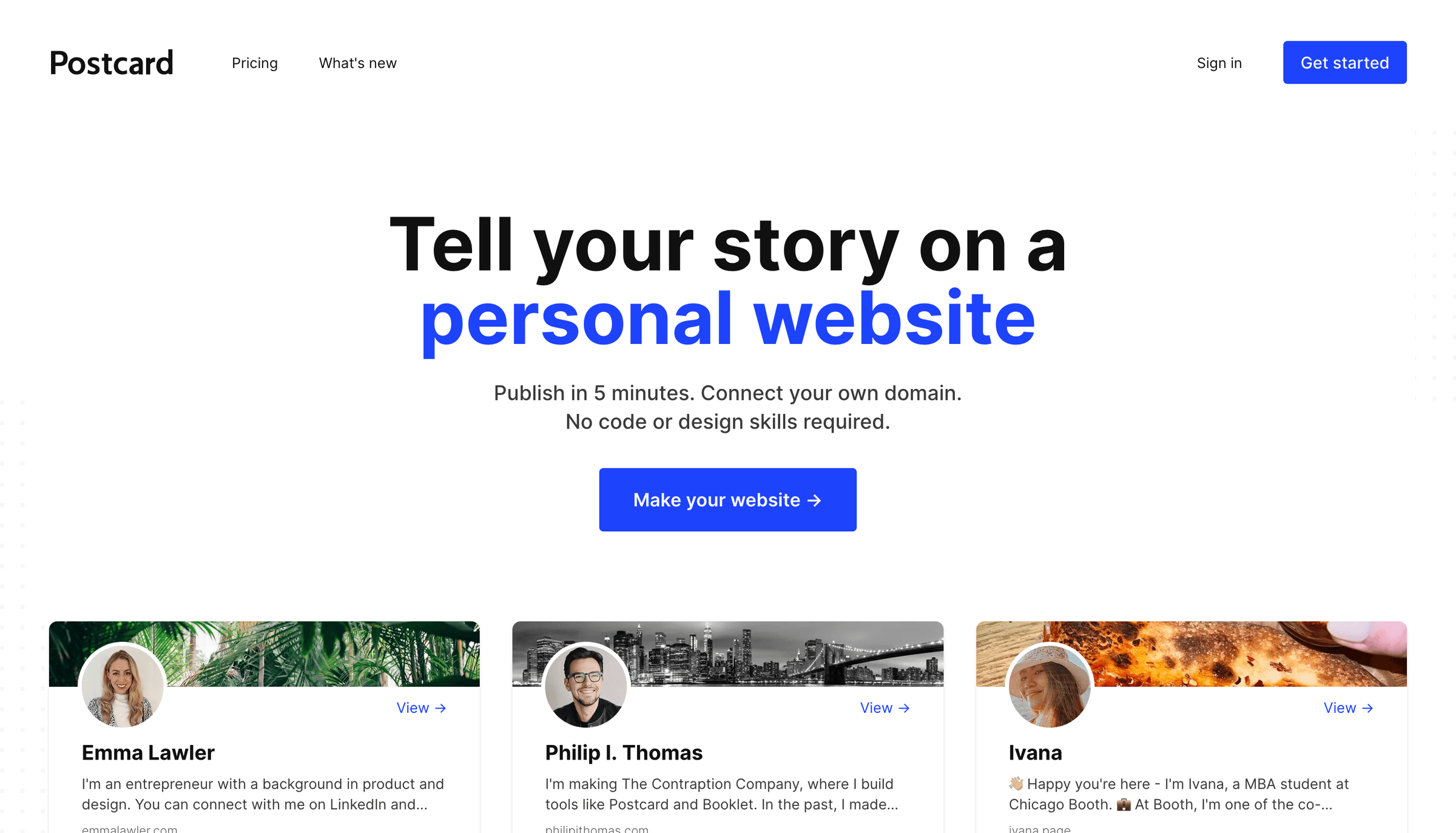 Postcard homepage