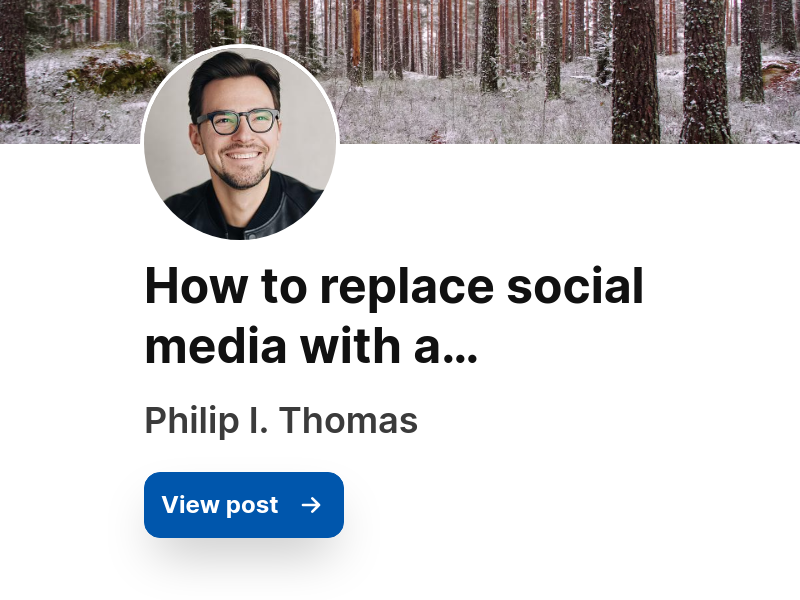 How to replace social media with a personal philip i thomas